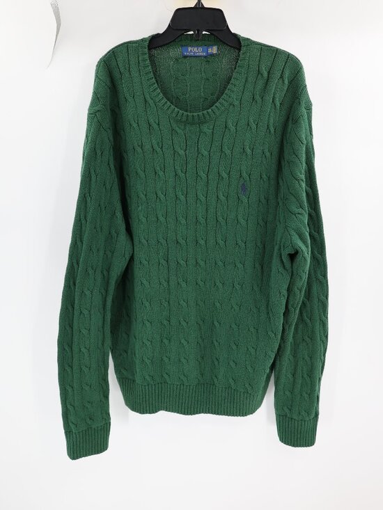 Polo Ralph Lauren Other - Polo Ralph Lauren Sweater Men’s 2XL Cotton Cable Knit Long Sleeve Crewneck Logo